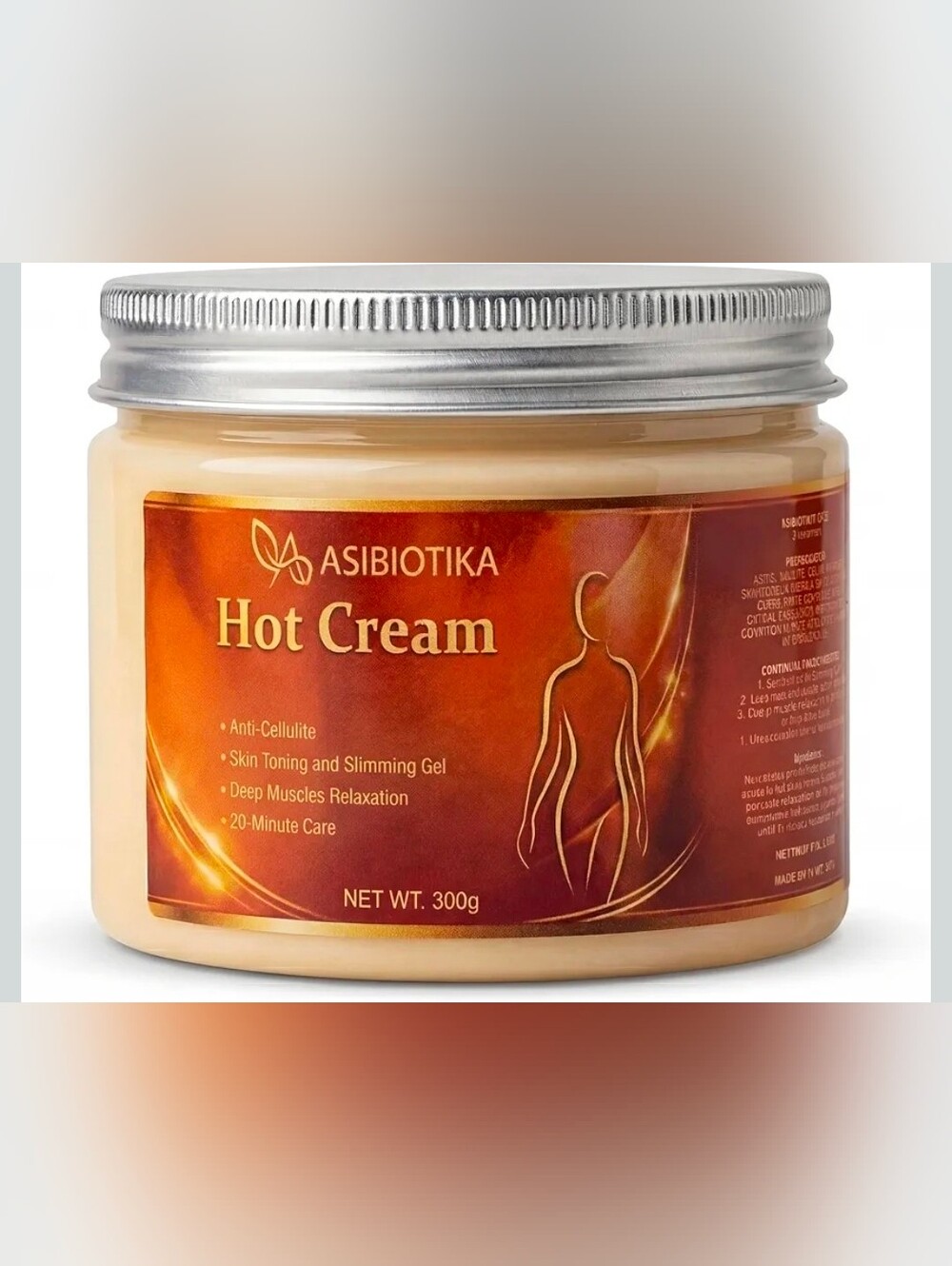 Hot Cream Body Lotion - Warming Skin Care Cream for Massage & Body Care - 300g